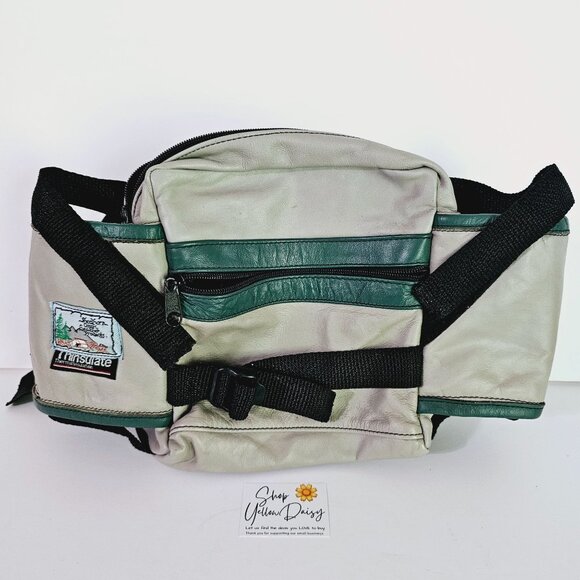 Vtg Thinsulate Leather Outdoors Fanny Pack Water Bottle Holders Insulated 《832》M - Picture 1 of 12